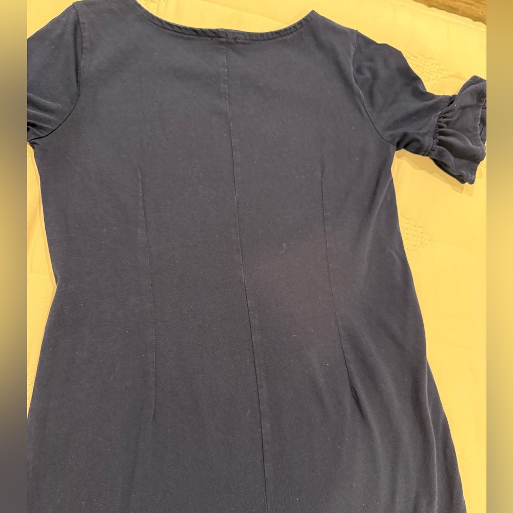 J. Crew t-shirt dress, navy XS. Crew neck with flirty ruffle sleeves - Picture 8 of 8